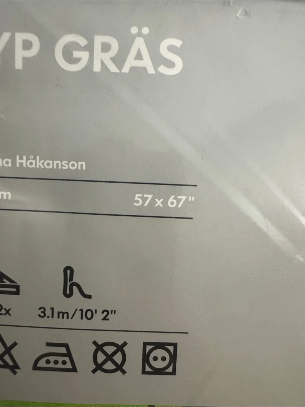 New in Package Vtg IKEA Kryp Gras 2 Curtains Green Cotton Kid’s Room 57”x67”